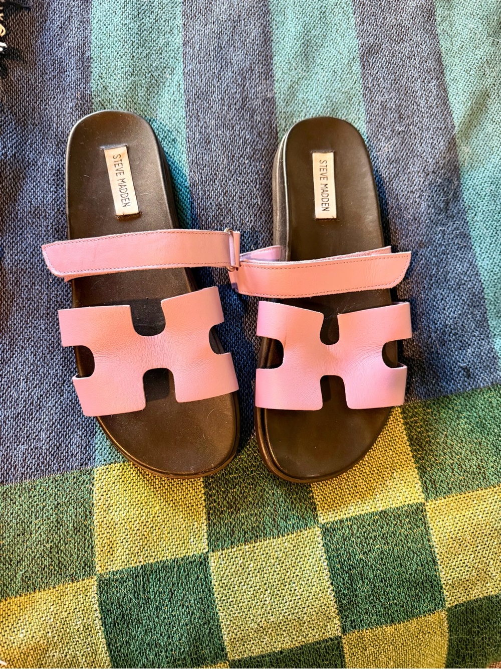 Steve Madden Pink Double-Strap Slide Sandals